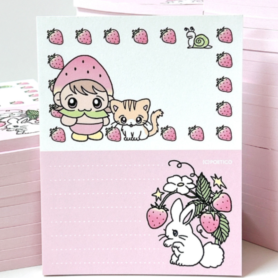 Poetico Strawberry Fairy Memo Pad