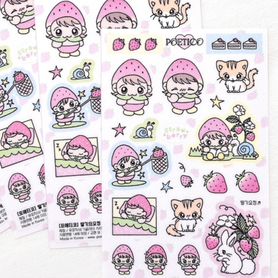 Poetico Strawberry Fairy Sticker
