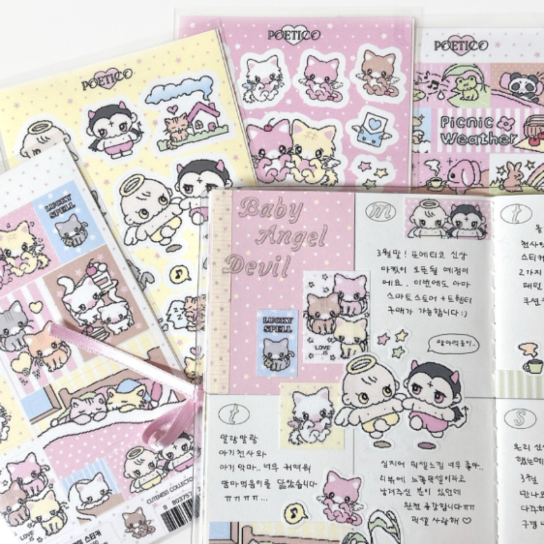 Poetico Angel Cat Sticker
