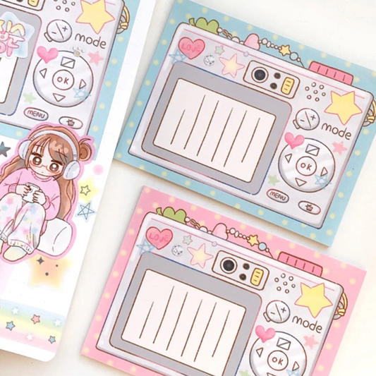 Pink Rue Camera Memo Pad