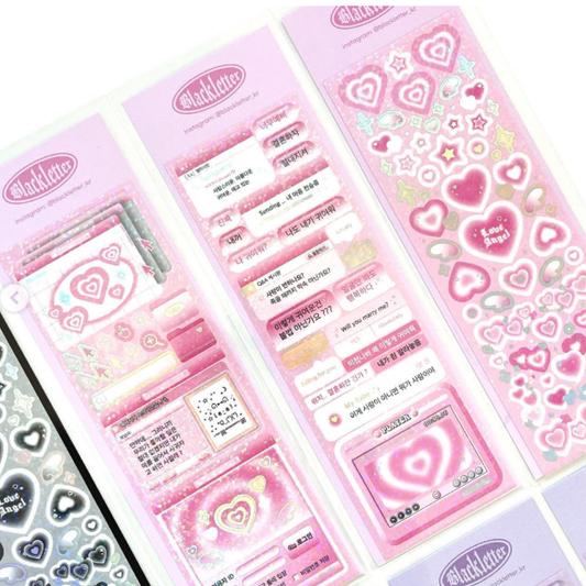 Black Letter Pink Cyber Sticker (3 vars)
