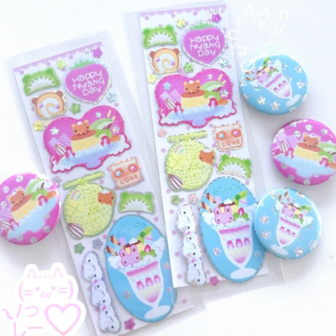 Happy Nyang Day Parfait Bunny Angel  Sticker