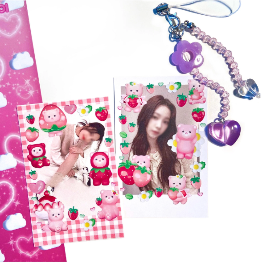 Moii ttoi strawberry bear sticker