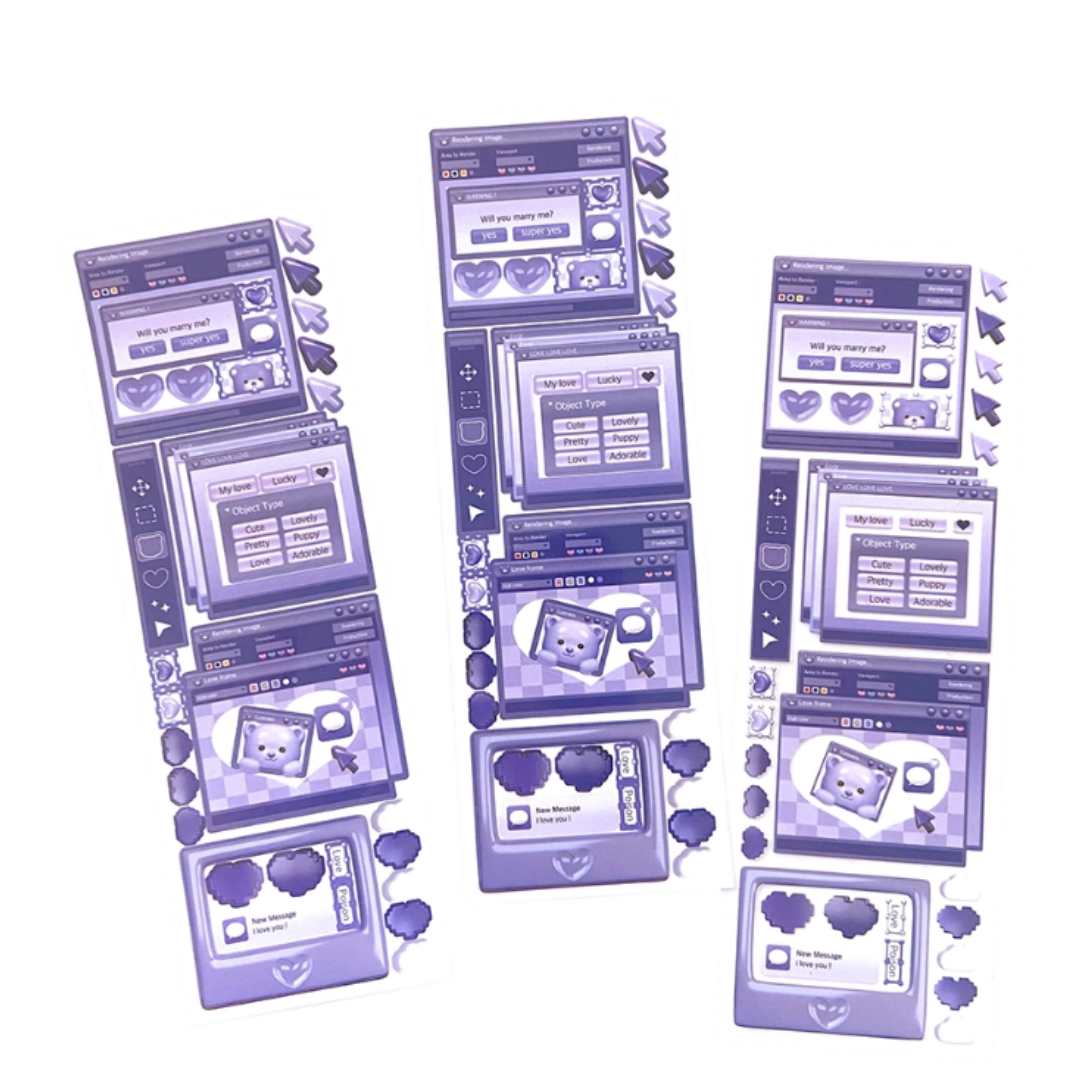 Moii ttoi purple cyber frame sticker