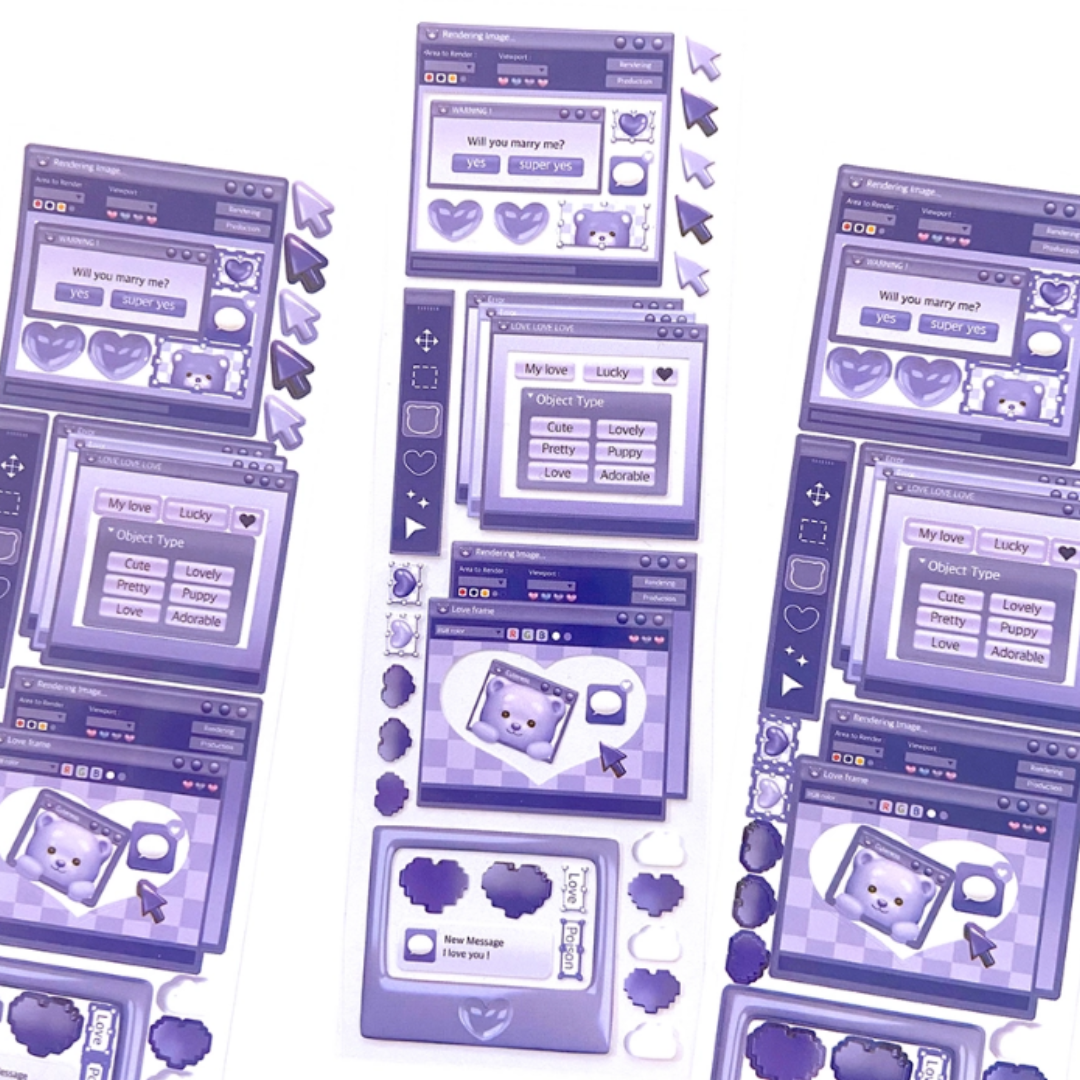 Moii ttoi purple cyber frame sticker