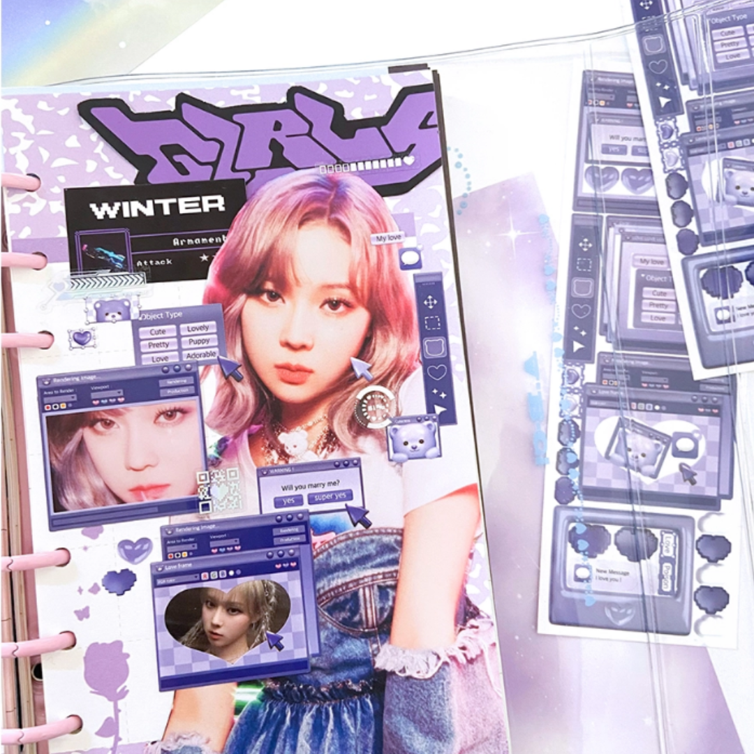 Moii ttoi purple cyber frame sticker
