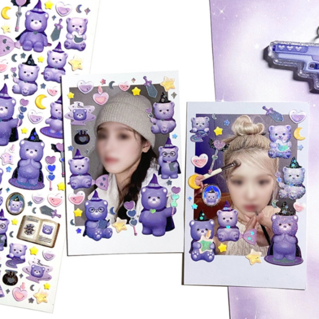 Moii ttoi purple magic witch sticker