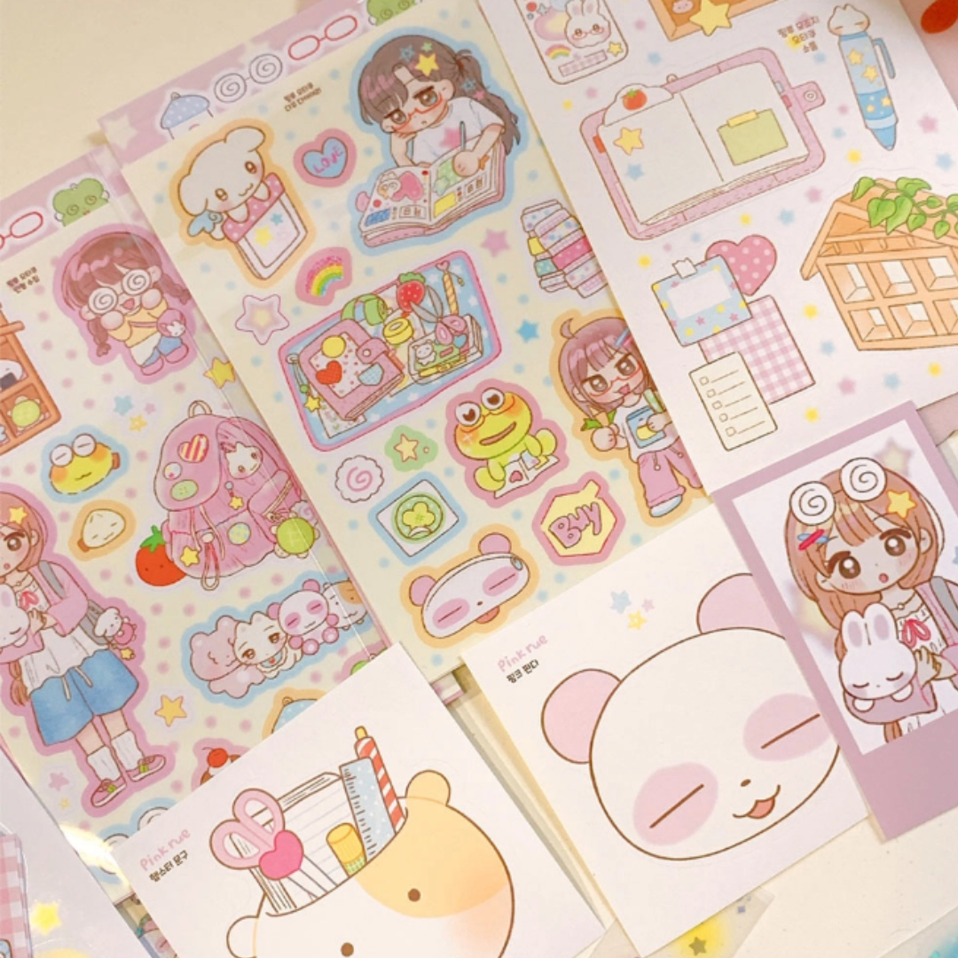 Pink Rue Patchwork Sticker Pack