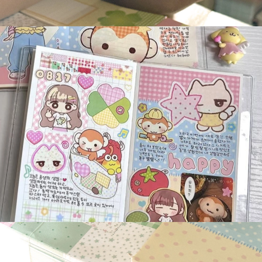 Pink Rue Patchwork Sticker Pack