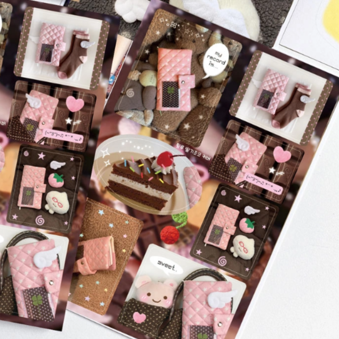 Pink Rue Chocolate Sticker Set