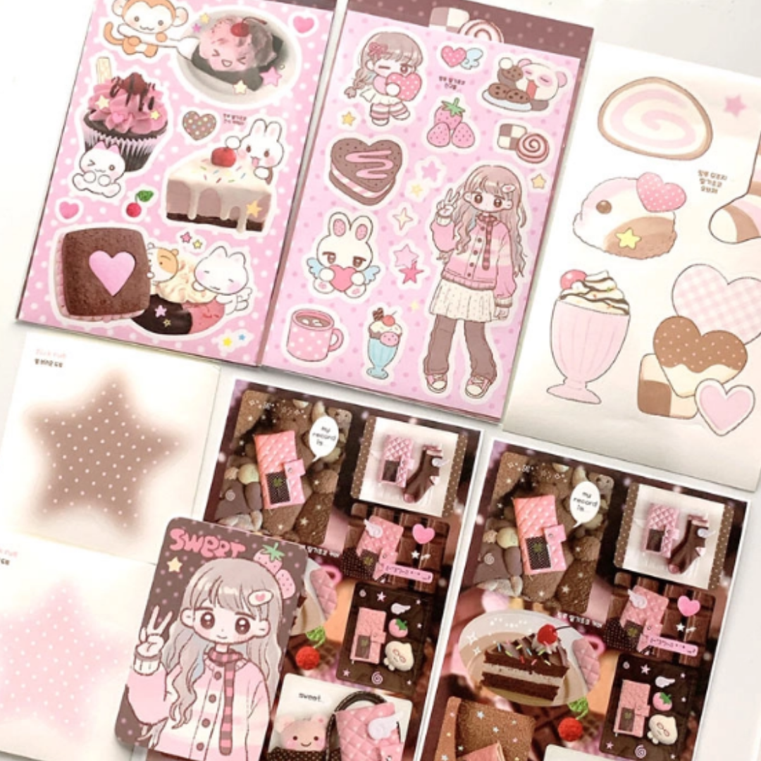 Pink Rue Chocolate Sticker Set