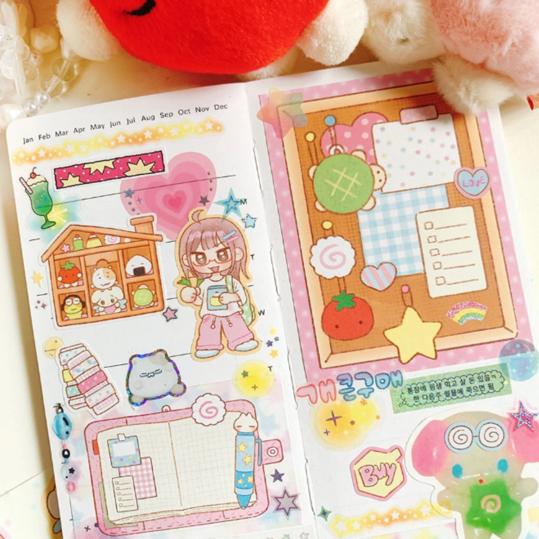 Pink Rue Otaku Collector Life Sticker Set