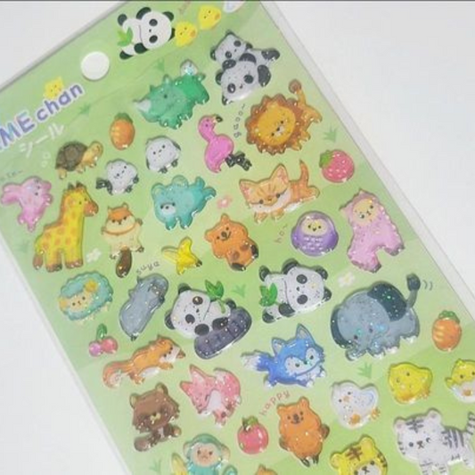 Q-LIa Puffy Zoo Animal Sticker