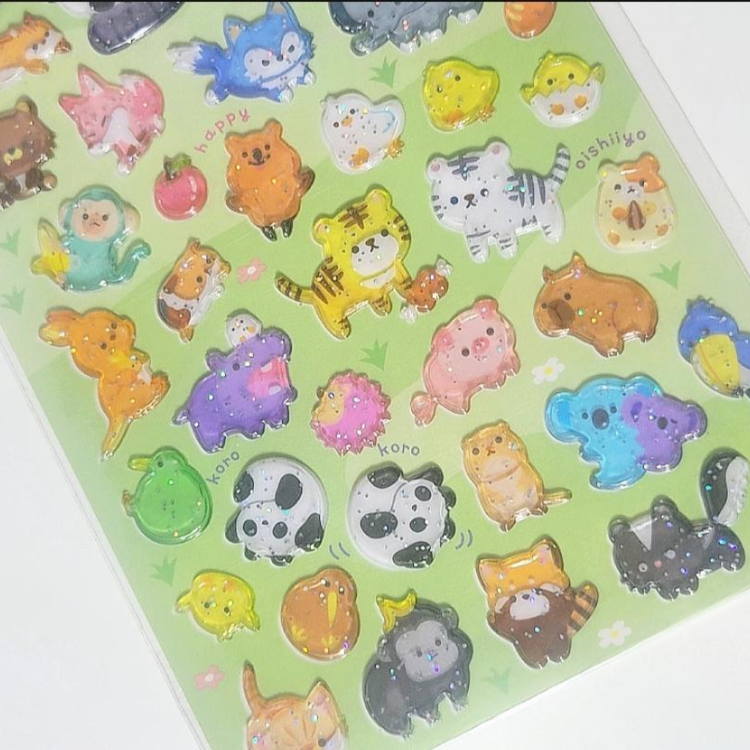 Q-LIa Puffy Zoo Animal Sticker