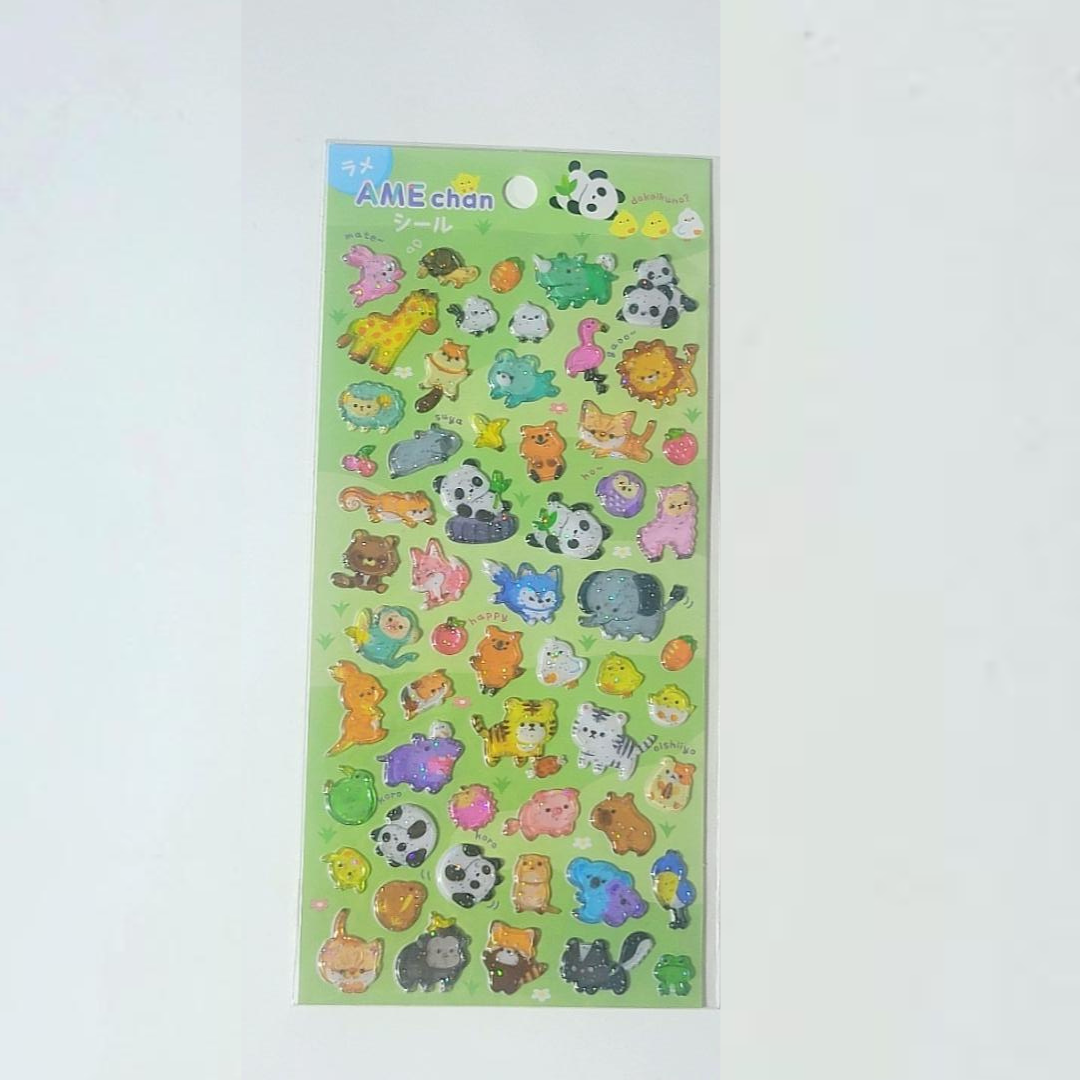 Q-LIa Puffy Zoo Animal Sticker