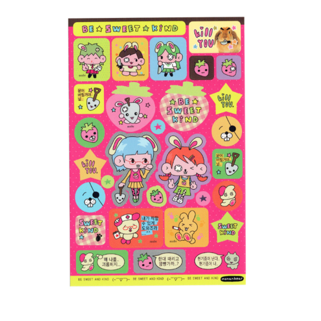 Monanbear Be sweet and Kind Sticker