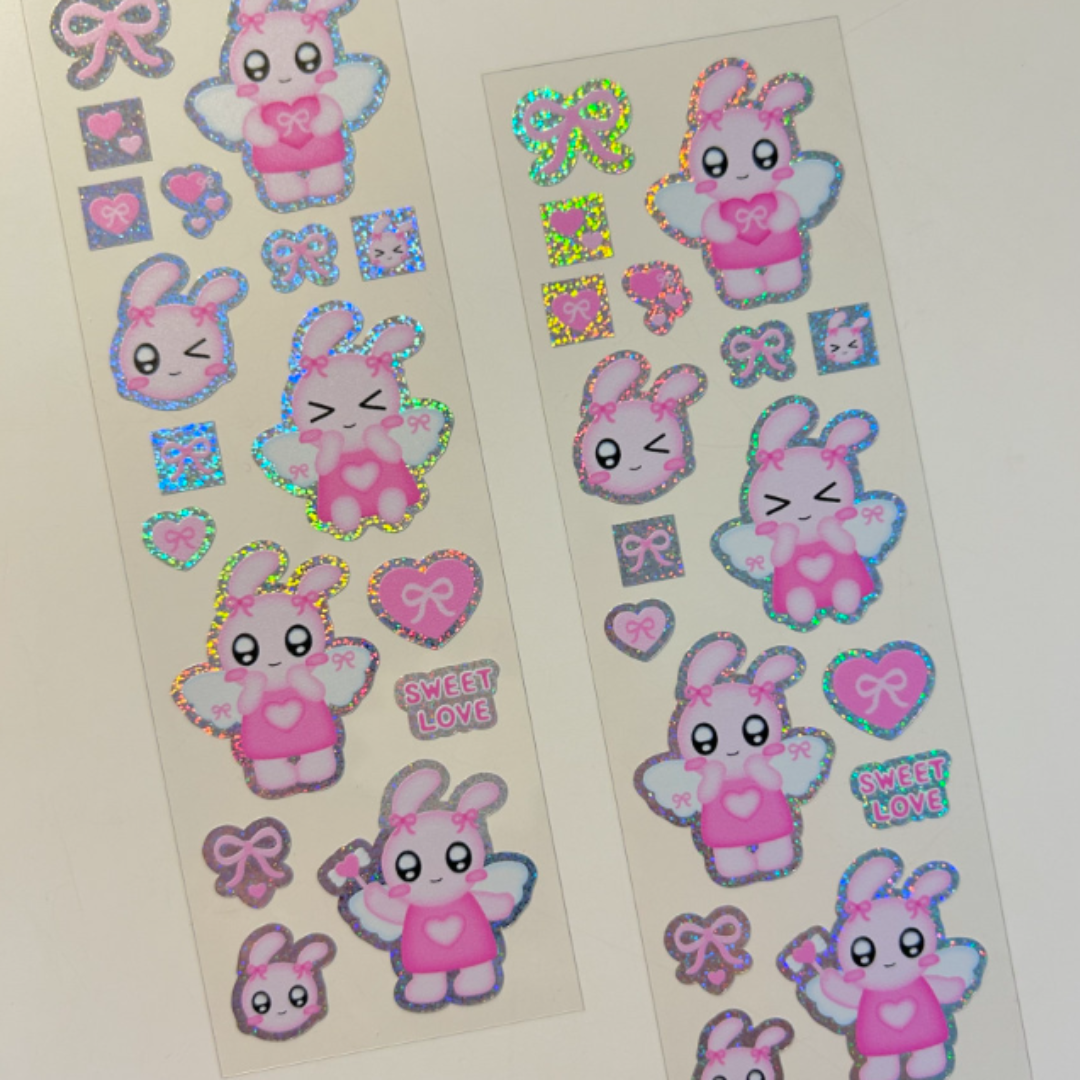 Zeki-Bear Ribbon Hologram Sticker