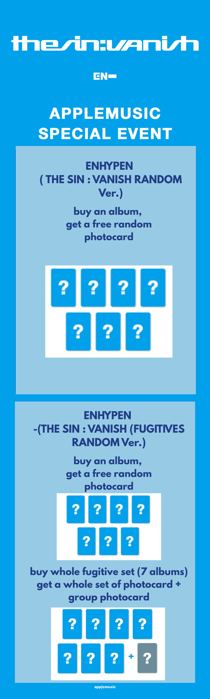 pre-order ENHYPEN - THE SIN : VANISH RANDOM VAR