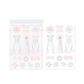 Pearly Button  Shabby Rose Ribbon Charm Sticker