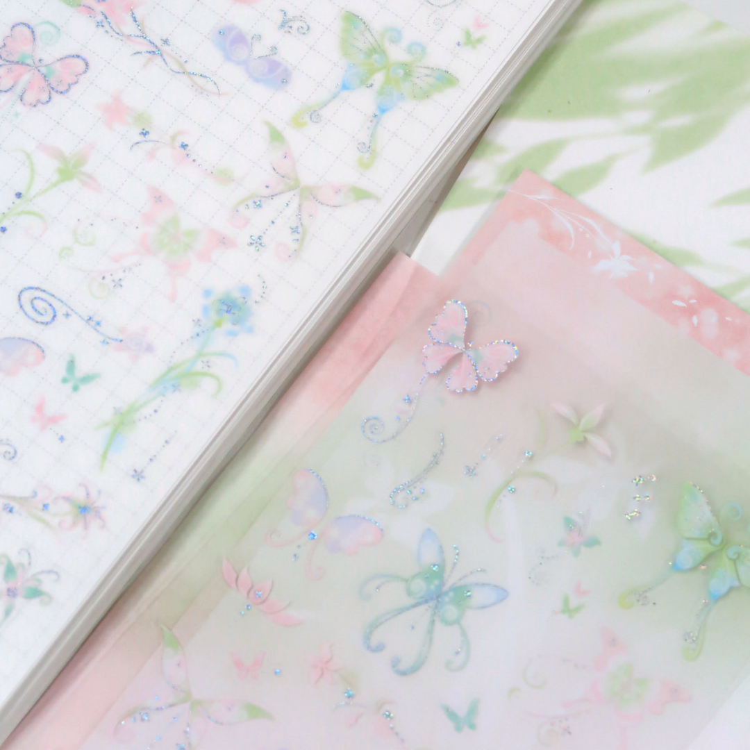 Pearly Button Silken Butterflies Sicker