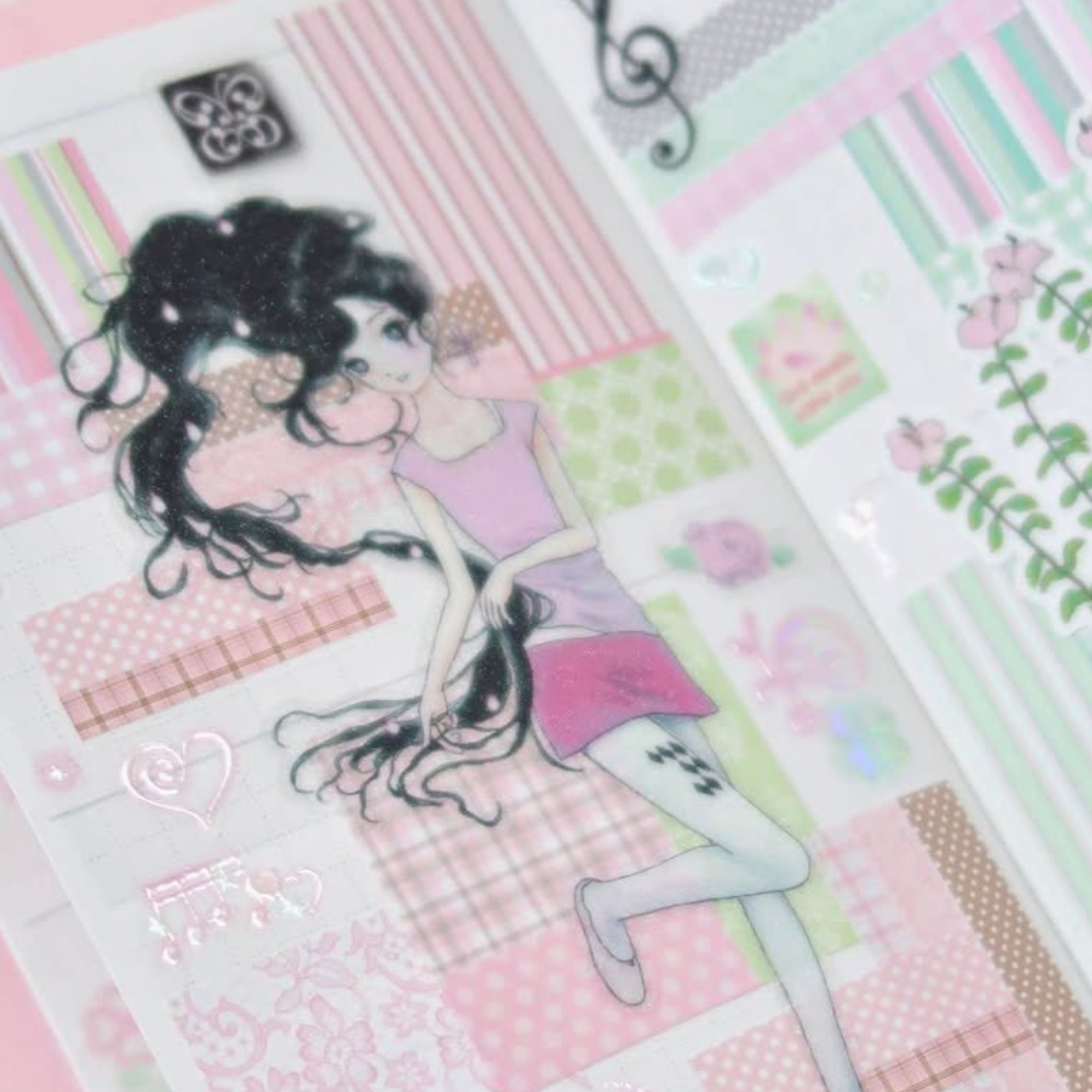 Pearly Button Swatch Die-cut Memo Sticker Set