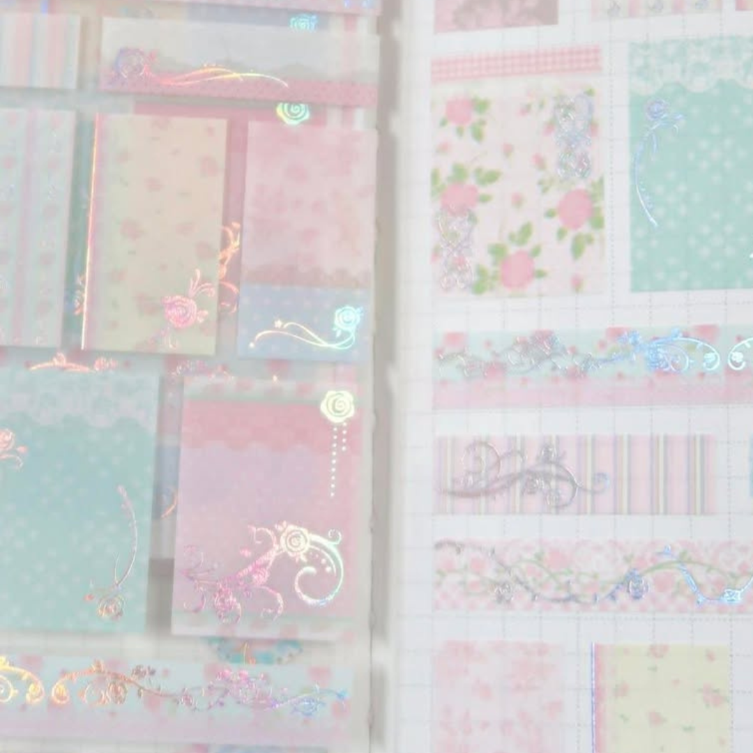 Pearly Button Antique Rose Pattern Sticker