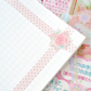 Pearly Button  Shabby Rose Ribbon Charm Sticker