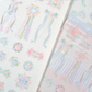 Pearly Button  Shabby Rose Ribbon Charm Sticker