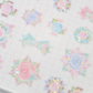 Pearly Button  Shabby Rose Ribbon Charm Sticker