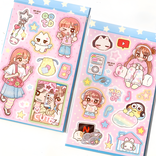 Pink Rue Otaku Daily Life Sticker (2 vars)