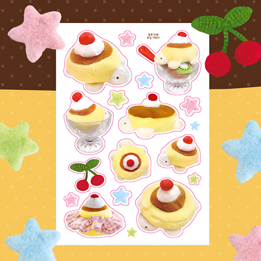 Pink Rue Pudding Plushie Sticker