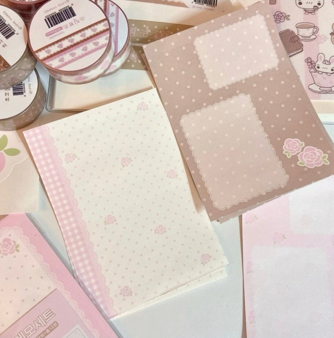Love Things Milky Rose Pink Lace Memoji Sticker Set
