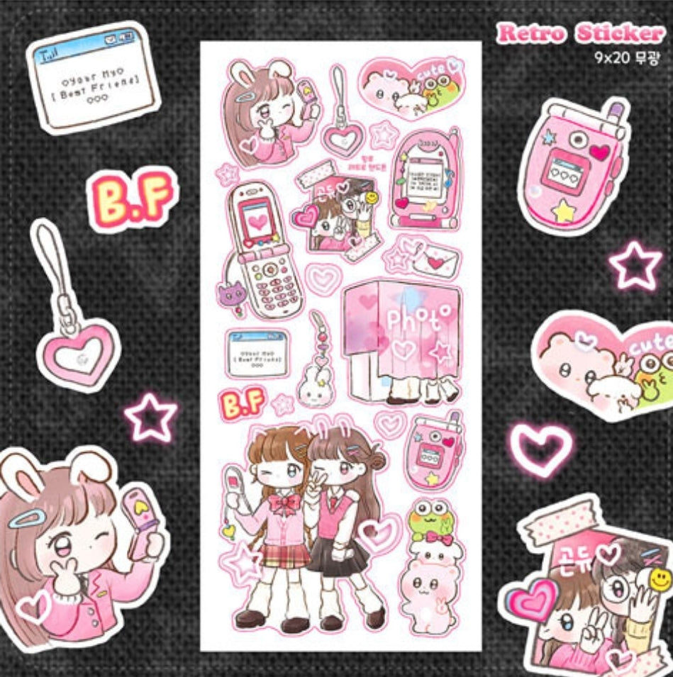 Pink Rue Retro Sticker [3 vars]