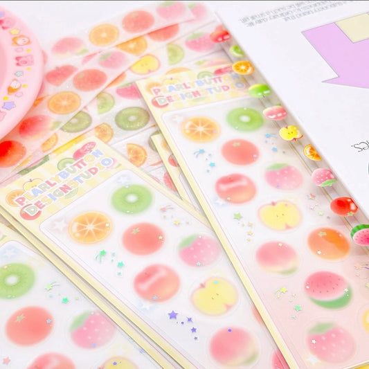 Pearly Button Fruit Bubbles Sticker