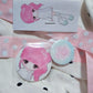 Coral Tree Rose Girl Button Pin Set