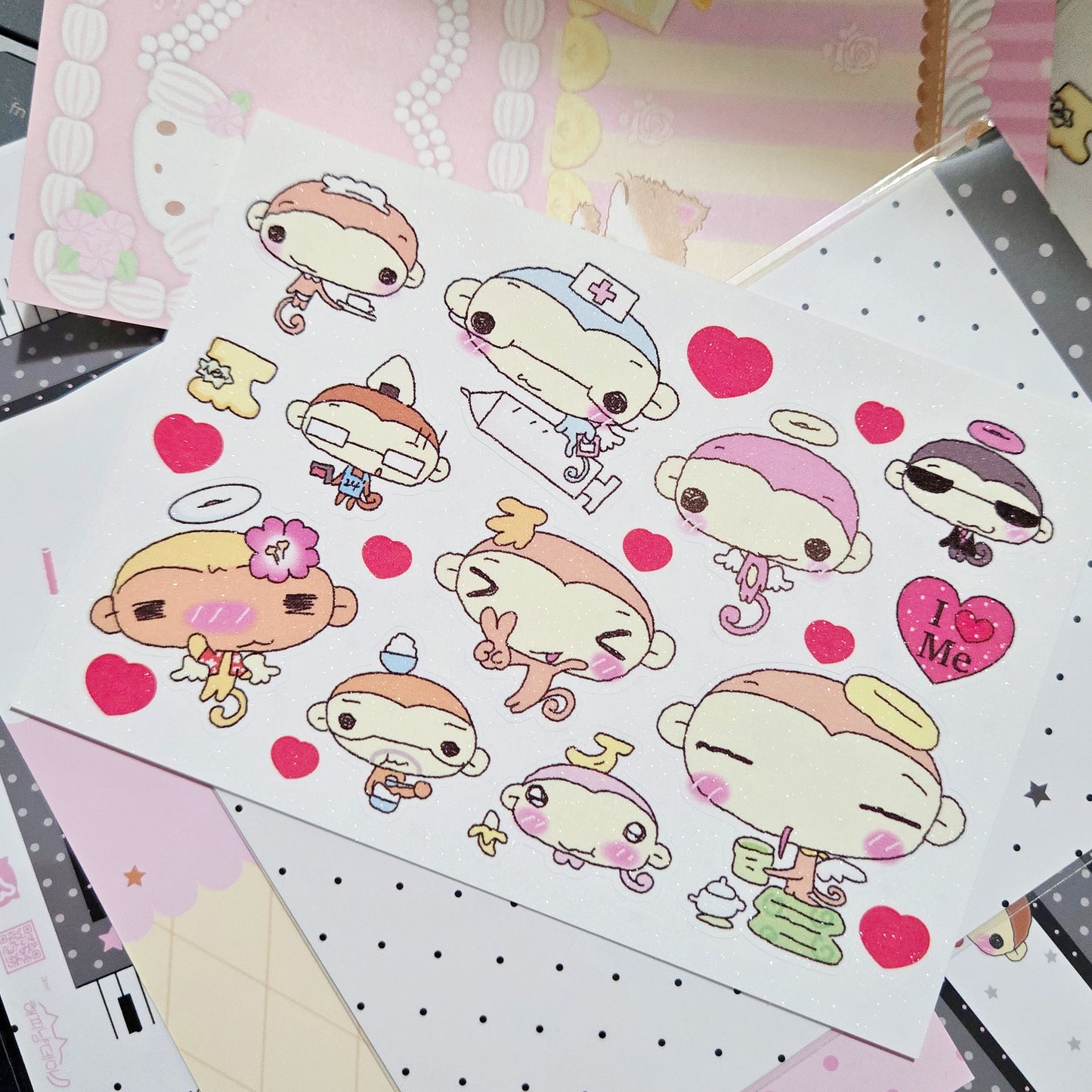 Happy Nyang Day Monkey Love Sticker