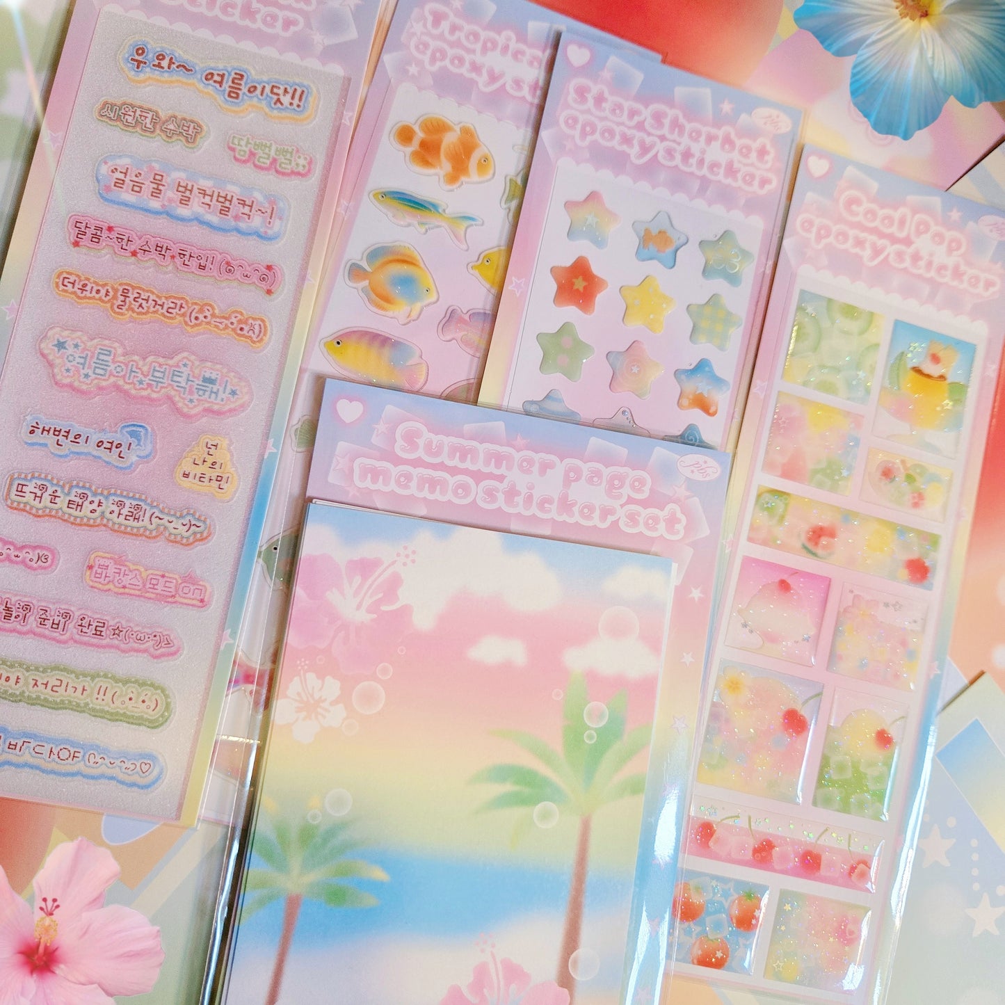 Pearly Button Summer Stickers Set