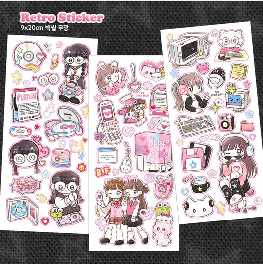 Pink Rue Retro Sticker [3 vars]