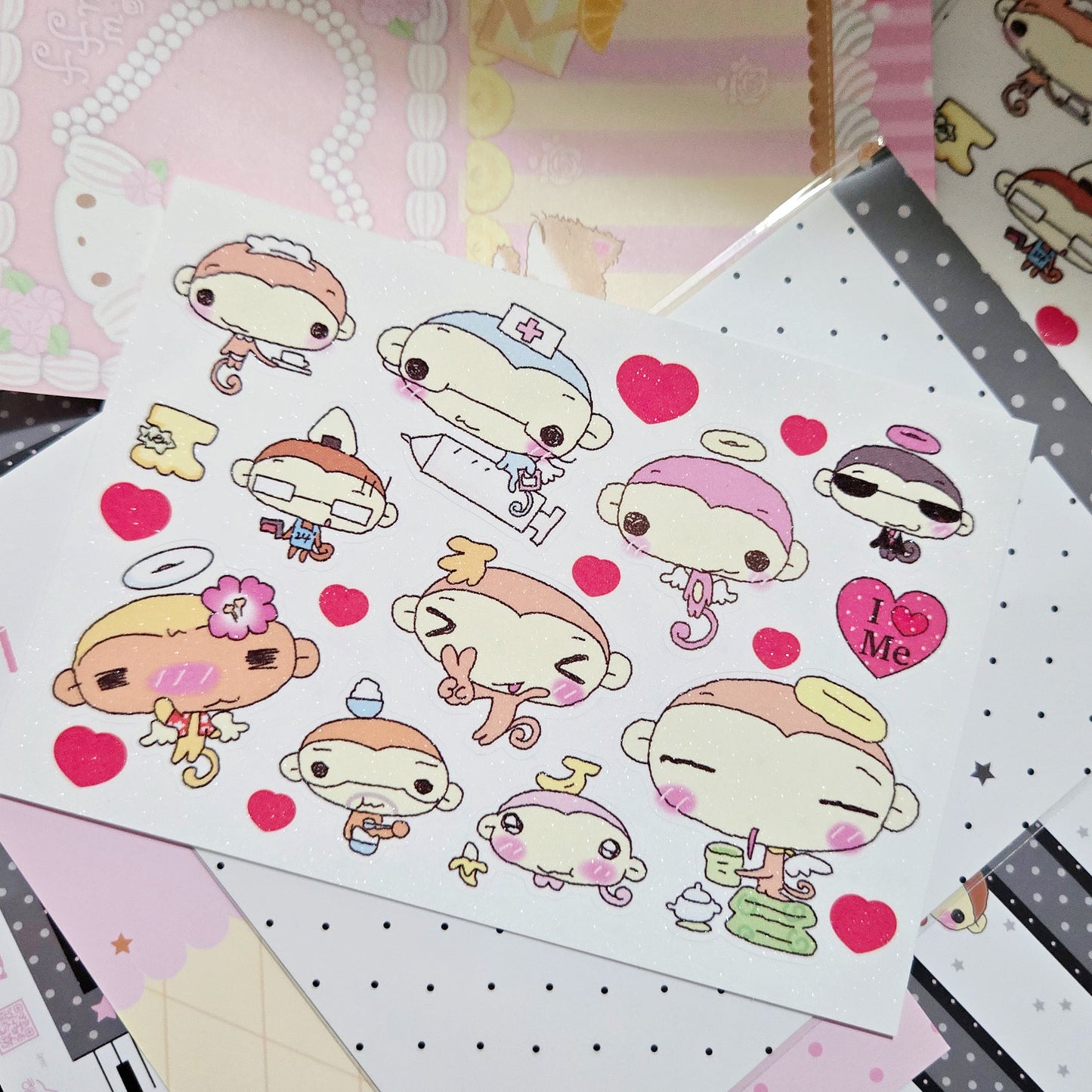 Happy Nyang Day Monkey Love Sticker