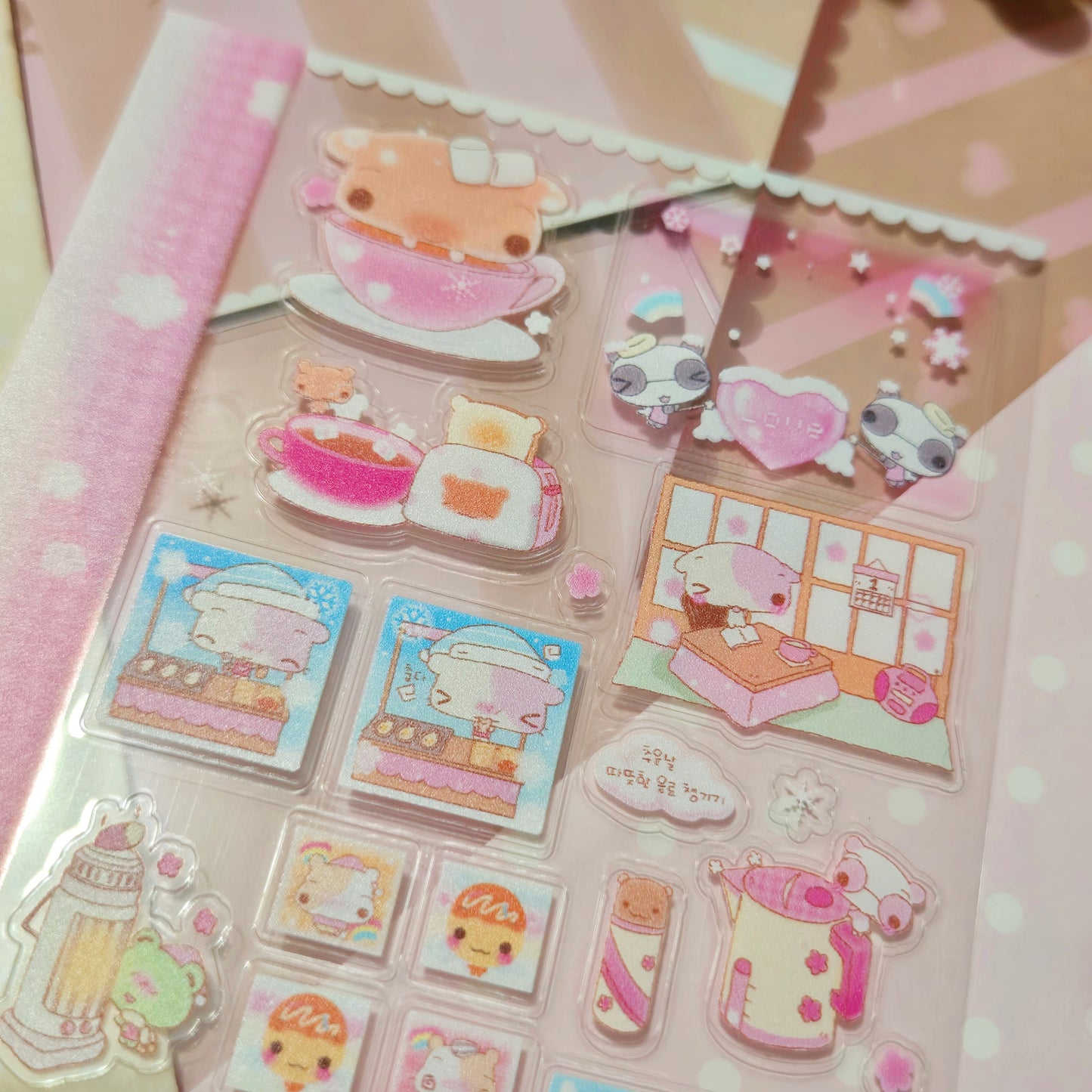 Happy Nyang Day Cozy Pink Winter Sticker