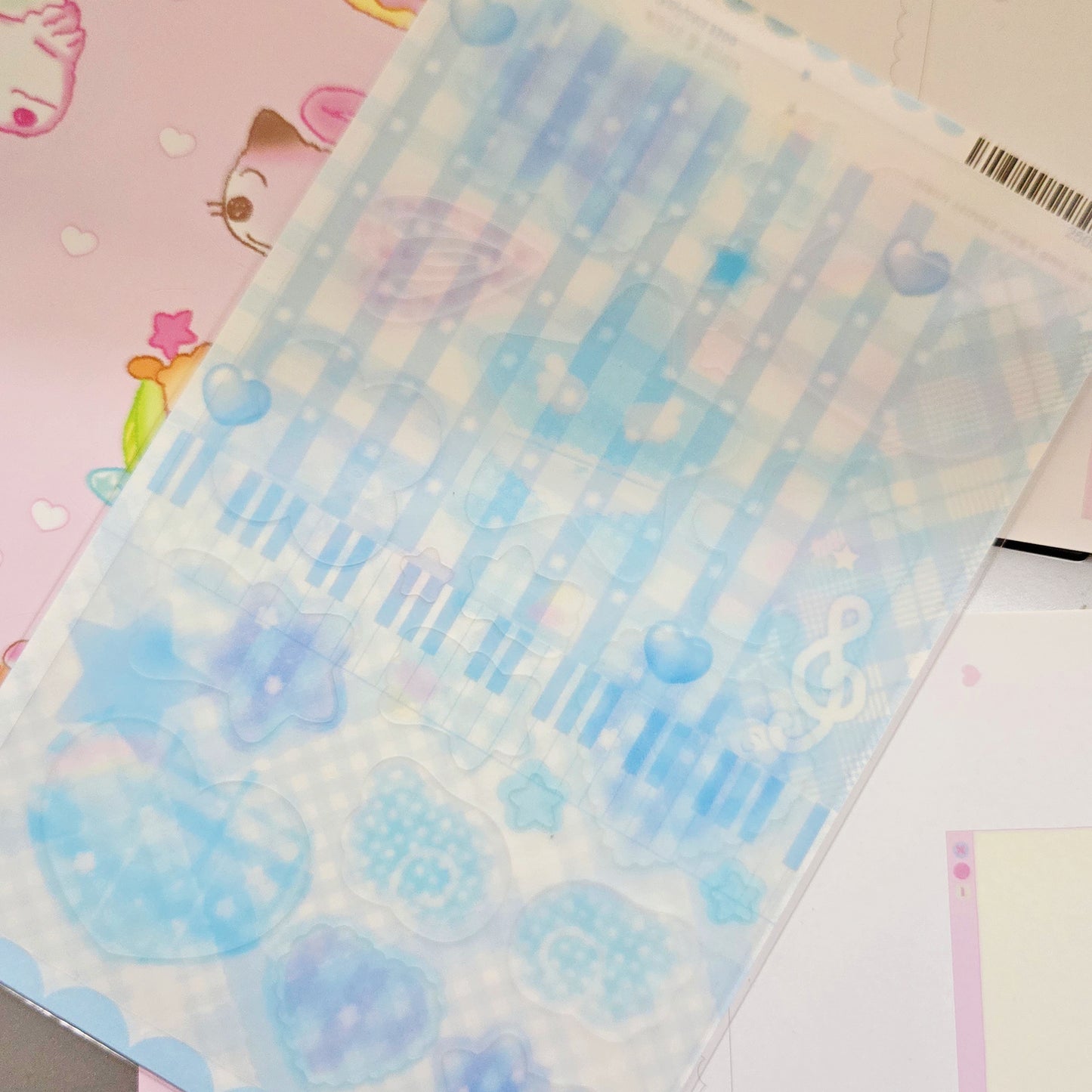 Happy Nyang Day Blue Shapes Sticker