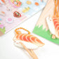 Pearly Button Salmon Sushi Keyring
