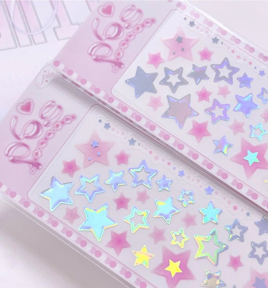 Pearly Button Silver Star Sticker