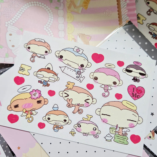 Happy Nyang Day Monkey Love Sticker