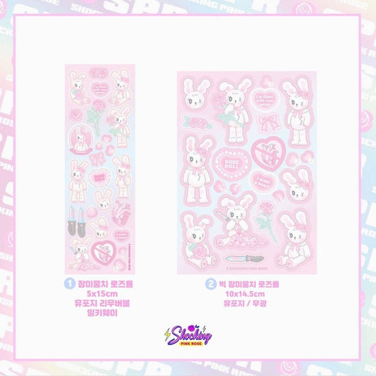 Shocking Pink Rose Rose Roll Stickers [2 vars]