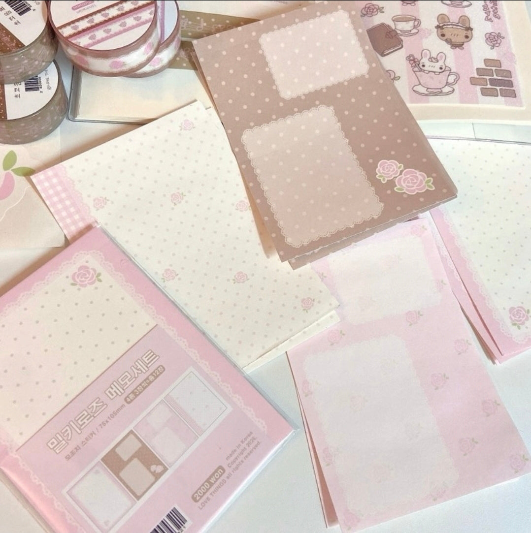 Love Things Milky Rose Pink Lace Memoji Sticker Set