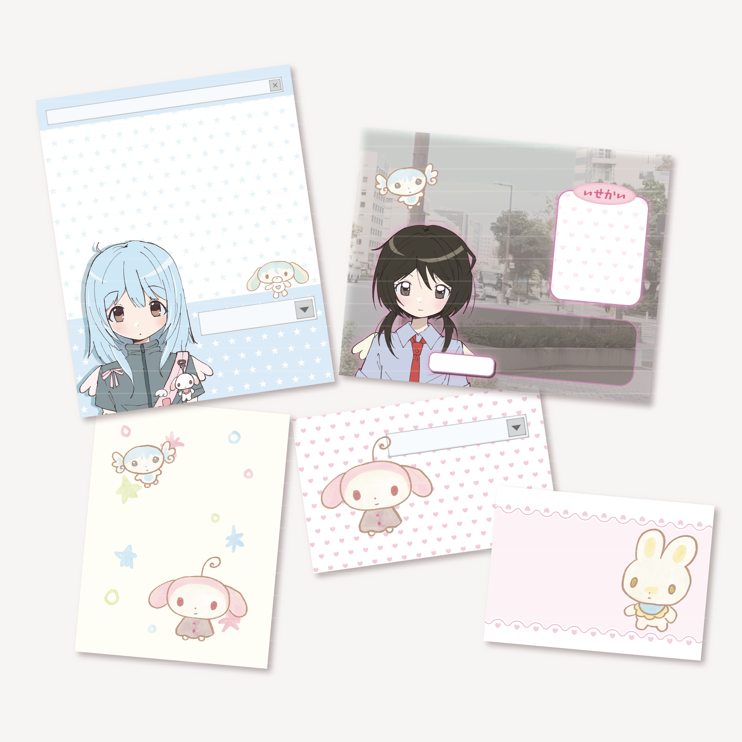 Earth Attack Cyber Girl Memo Sticker Set