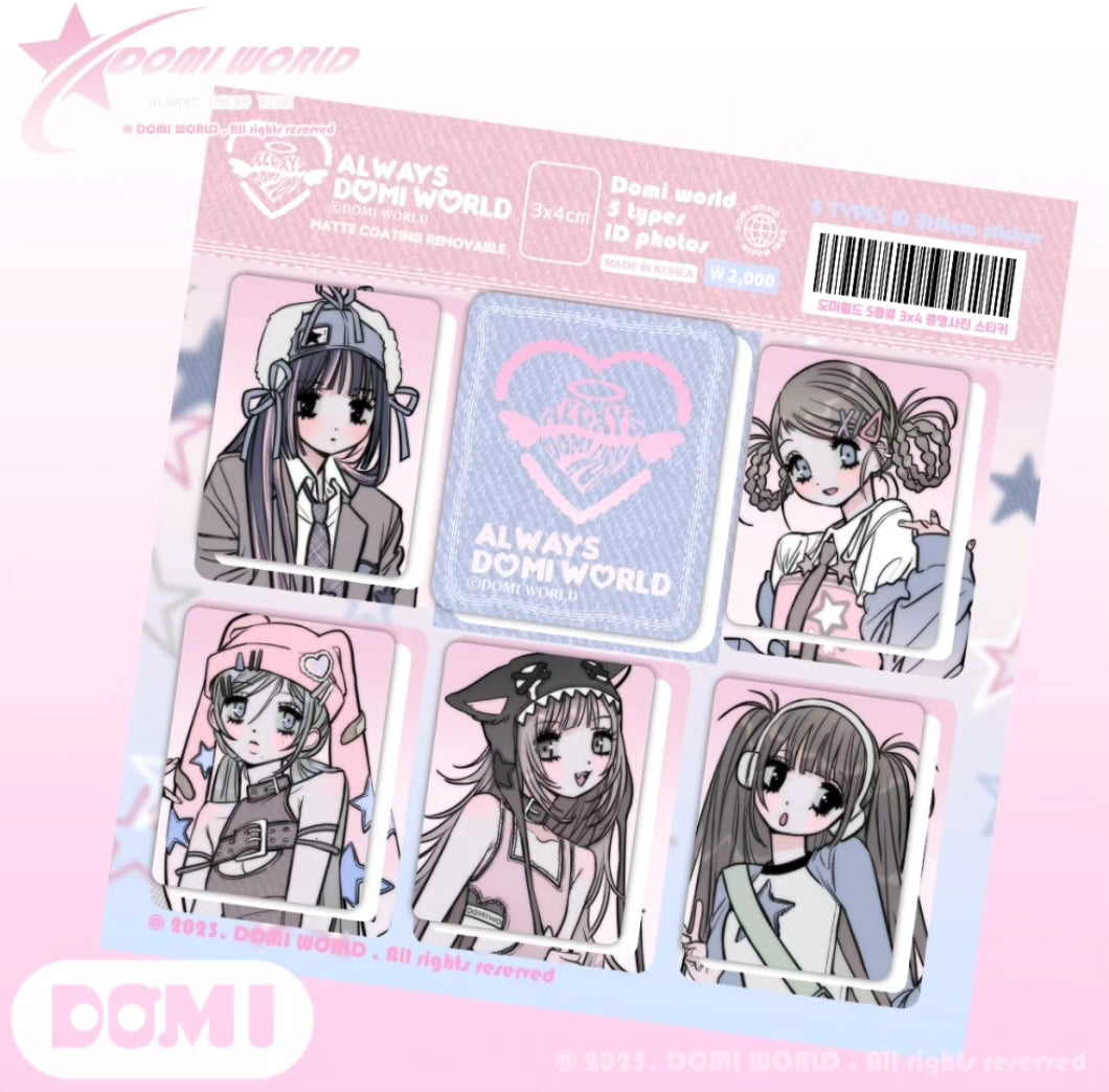 Domi 5 Types ID Photos Sticker