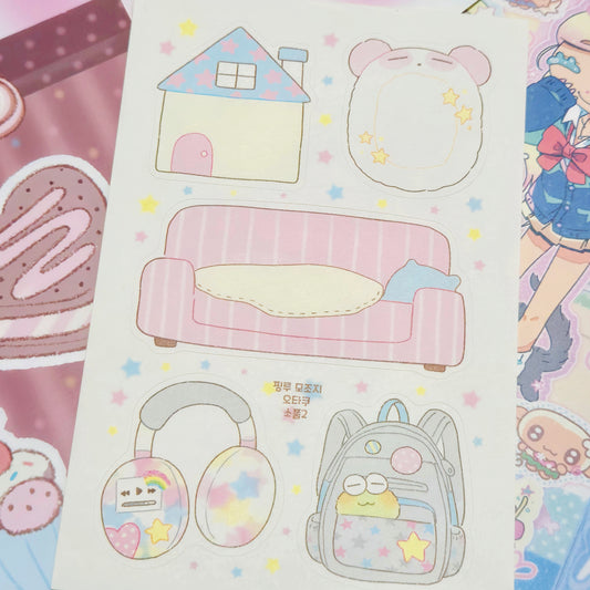 Pink Rue Otaku Memo Sticker