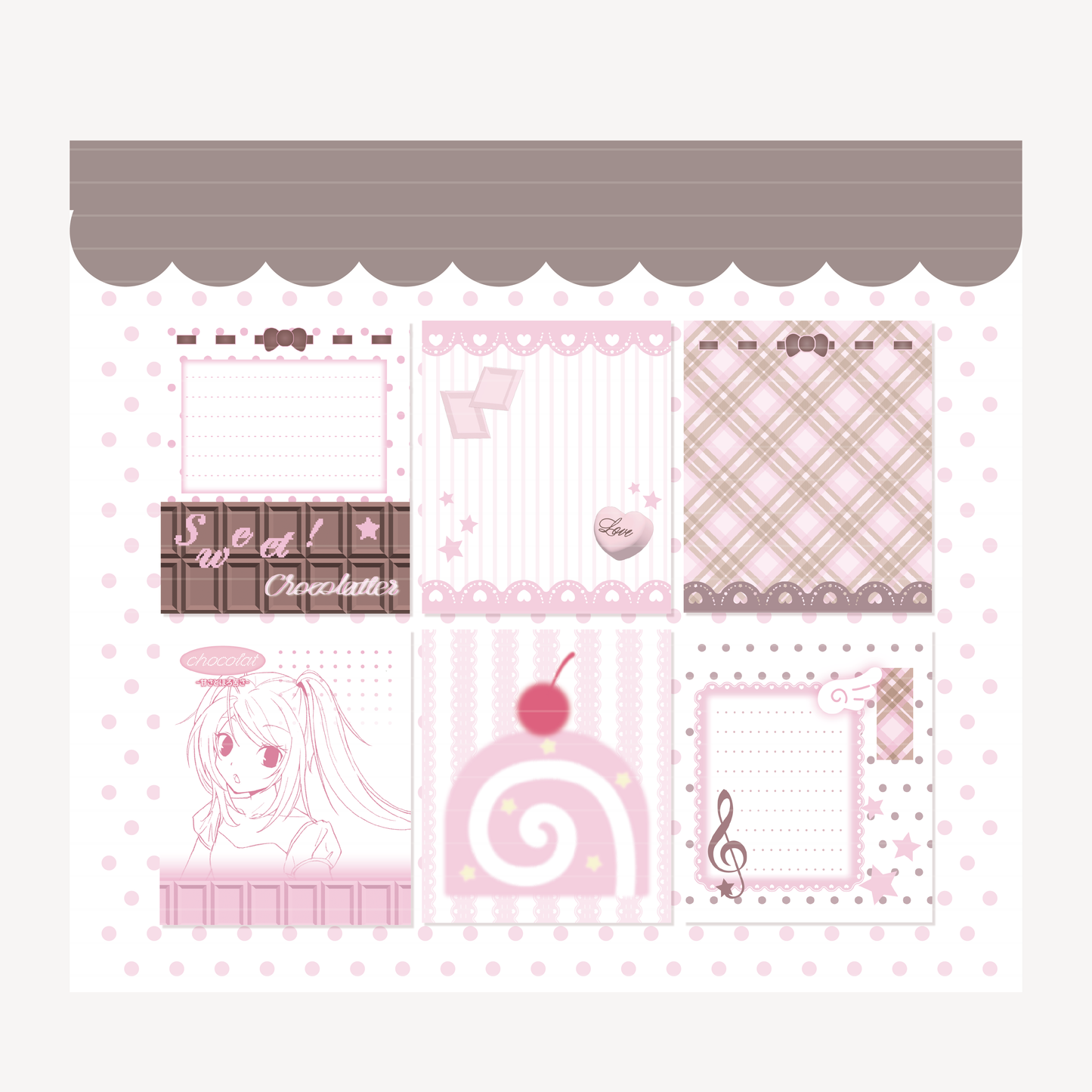 Earth Attack Sweet Chocolate Memo Sticker Set